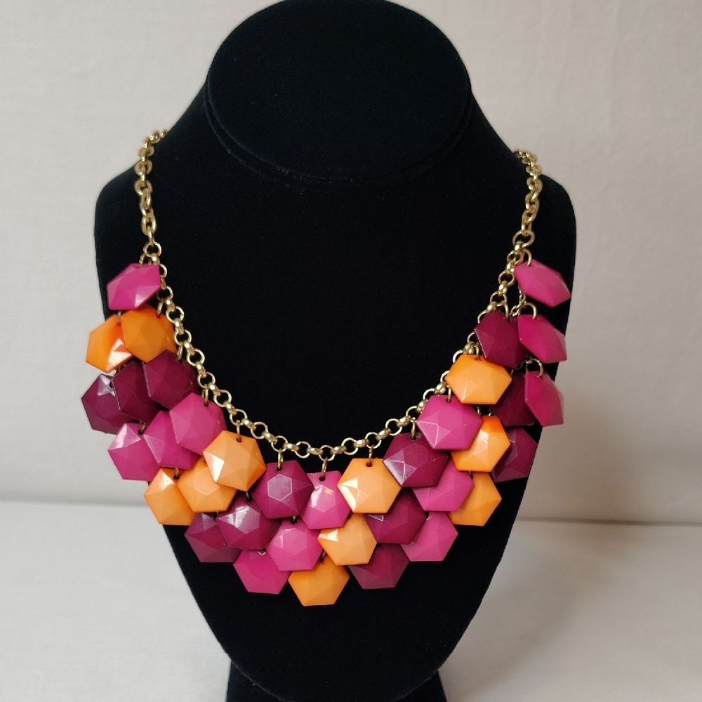 Colorful Geometric Statement Necklace